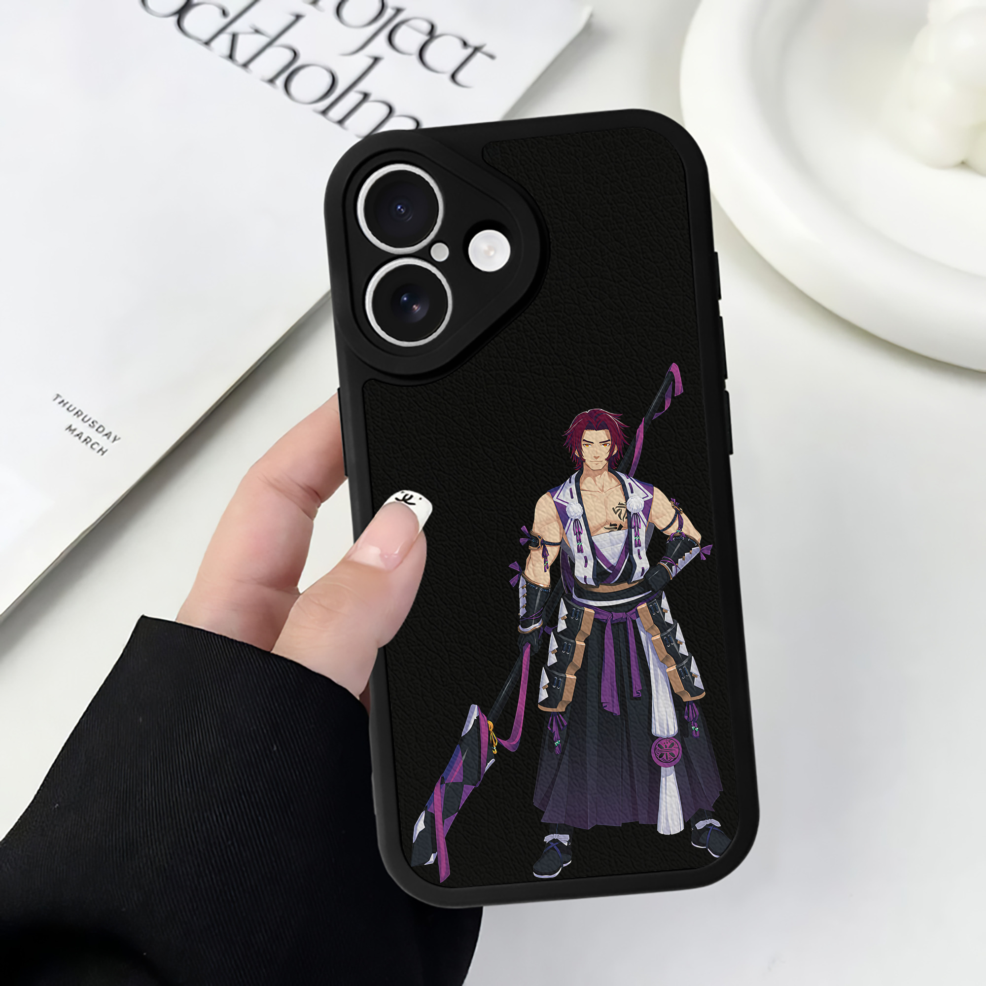 （画像用） 刀剣乱舞 Touken Ranbu 【iPhone 16シリーズ対応】シリコンスマホケース（レザー調） 材質：シリコン